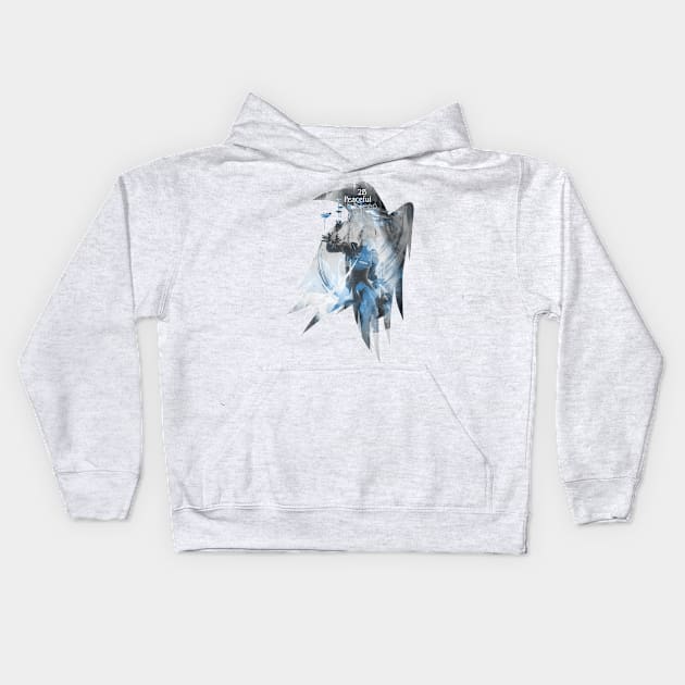 Raven's cloak 2B peaceful sleep Kids Hoodie by stingi